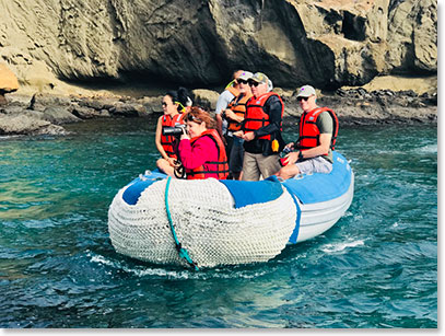 Exploring in our dinghy