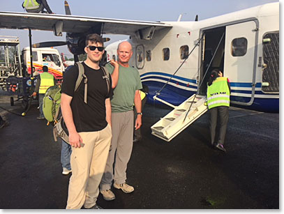 Boarding the plane in Kathmandu
