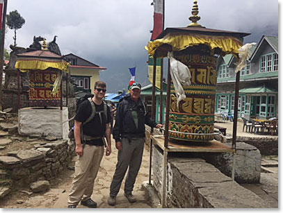 Prayer wheel along the trail