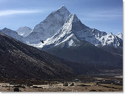 We are looking back on Ama Dablam now
