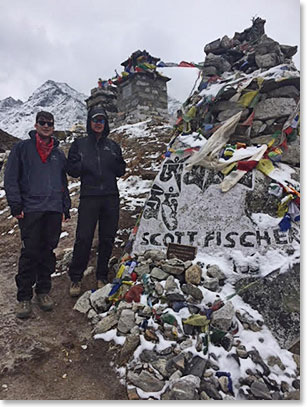 We paused at the memorials for climbers lost of Everest, including Scott Fischer