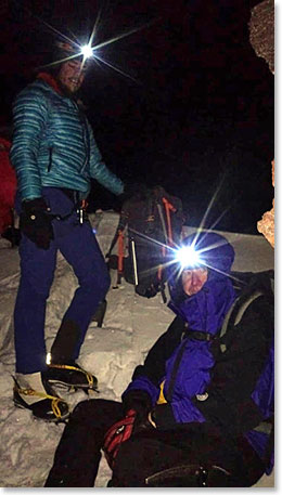 Starting summit climb