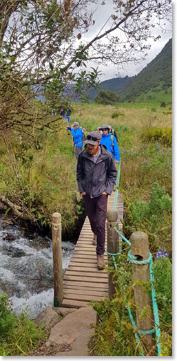 Mike Lancaster crossing one of the many bridges
