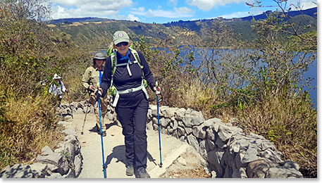 Susan looking happy on the trek