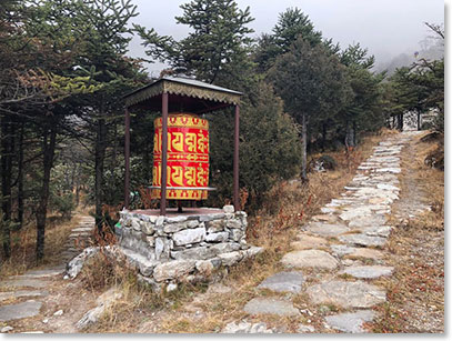 Prayer wheel on the trail