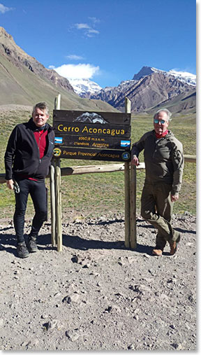 Then on Wednesday:  The first view of our mountain, Aconcagua