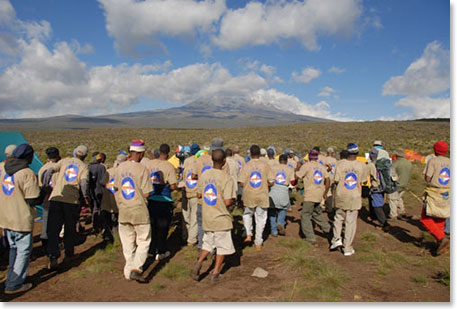 Berg Adventures Staff welcoming our team at Shira