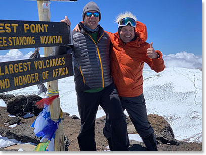 The guides handed Ryan a Red Bull when he reached the summit
