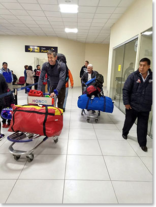 Arriving in La Paz with all the duffels