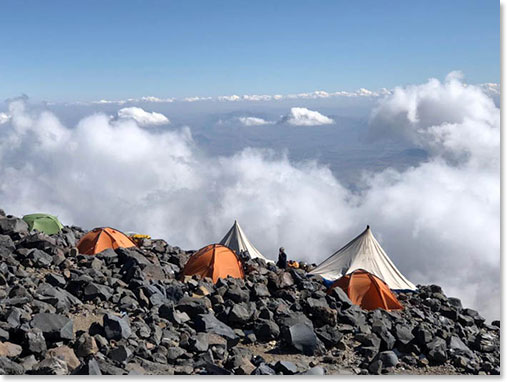 Arriving at high camp