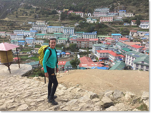 Adriana in Namche Bazaar