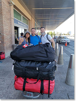 Duffel Bags! Shannon and were met at the airport by Alex, BAI cook and mountain staff.
