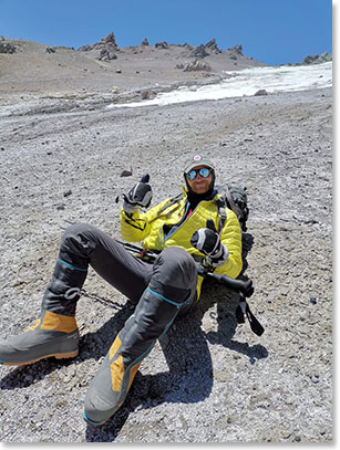 Patrick taking a high altitude break along the way